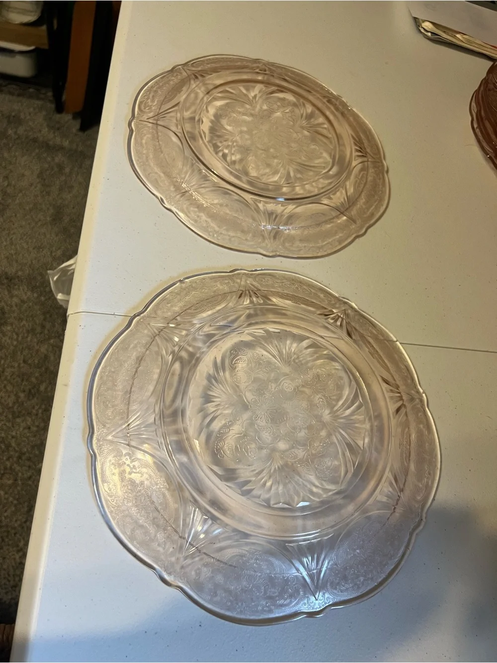 2 Hazel Atlas Royal Lace Dinner Plates